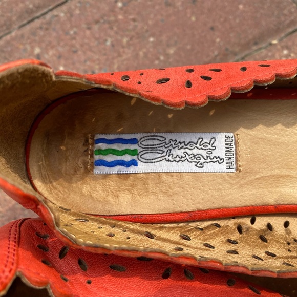 Arnold Churgin coral floral cutout open toe shoe - Picture 4 of 10